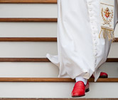 Pope Benedict XVI wears Prada red shoes. Vatican City, June 2, 2010.