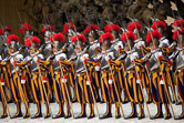 Swiss guard recruit during the swearing-in ceremony of the Vatican's elite Swiss Guard at Paul VI hall on 6th may 2010 in Vatican city.